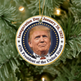 Ornamento De Cerâmica Posse do Presidente Trump Dia 20 de Janeiro de 202