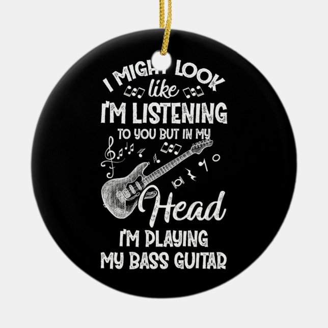 Ornamento De Cerâmica Posso parecer que estou ouvindo seu violão (Frente)