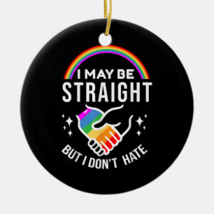 Ornamento De Cerâmica Posso ser Hetero, mas não odeio Orgulho gay LGBT
