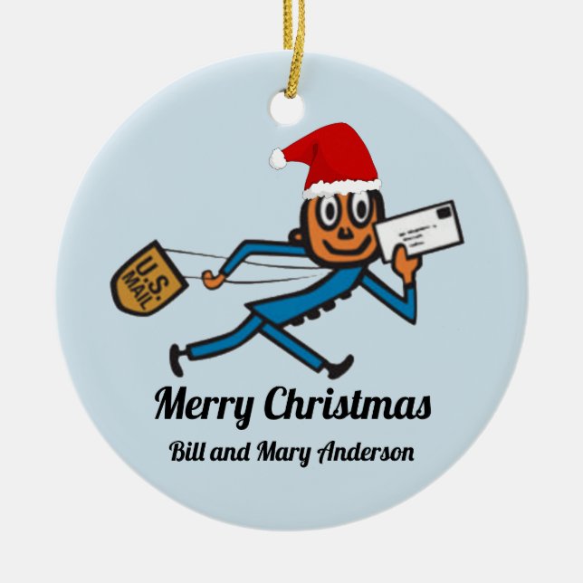 Ornamento De Cerâmica Postais nostálgicos adicionam seu texto (Frente)