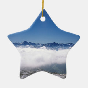Ornamento De Cerâmica Poster de Cartão de Feriado de Suiça de Davos de