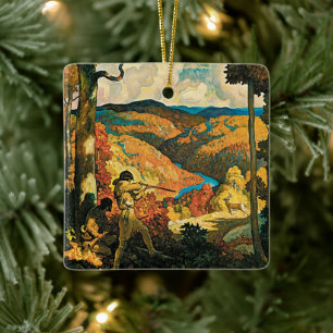 Ornamento De Cerâmica Poster de viagens Vintage NC Wyeth, Antigo Kentuck