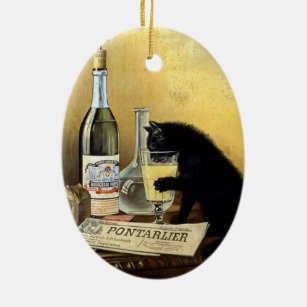 Ornamento De Cerâmica Poster francês retro o "absinto burguês "