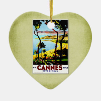 Ornamento De Cerâmica Poster vintage Cannes France do viagem