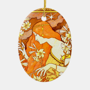 Ornamento De Cerâmica Poster vintage da revista francesa Art Nouveau Mul