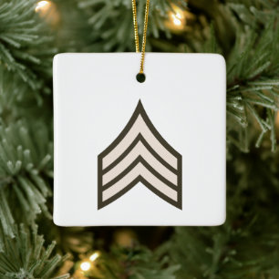Ornamento De Cerâmica posto de Sargento do Exército