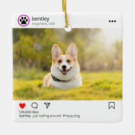 Ornamento De Cerâmica Posto personalizado de mídia social