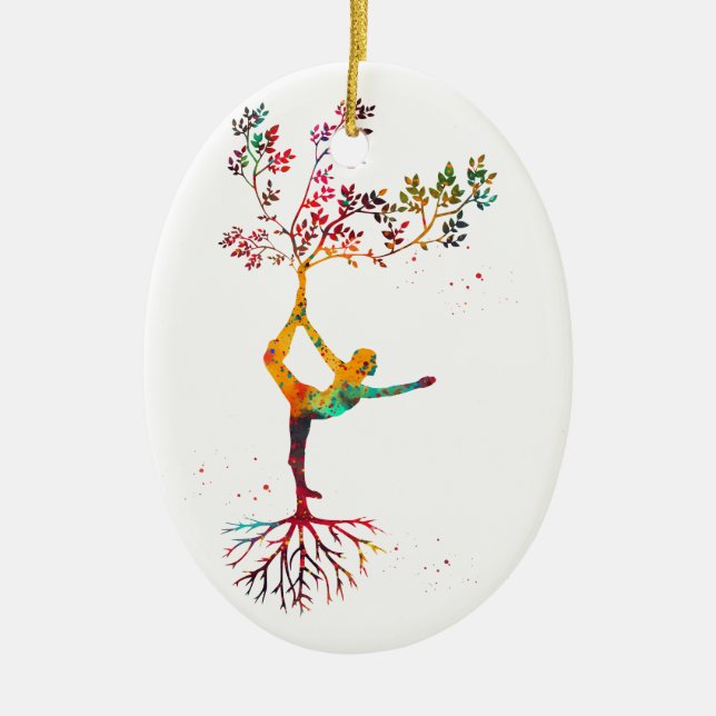 Ornamento De Cerâmica Postura de yoga (Frente)