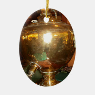 Ornamento De Cerâmica Pote de chá ouro