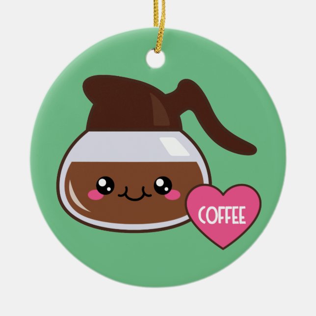 Ornamento De Cerâmica Pote do café de Emoji (Frente)