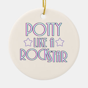 Ornamento De Cerâmica Potty Like a Rock Star