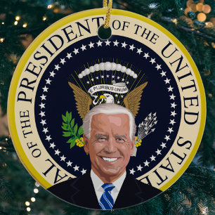Ornamento De Cerâmica potus joe biden, árvore de Natal