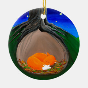 Ornamento De Cerâmica Pouca floresta do Fox