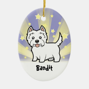 Ornamento De Cerâmica Poucas montanhas ocidentais Terrier branco da