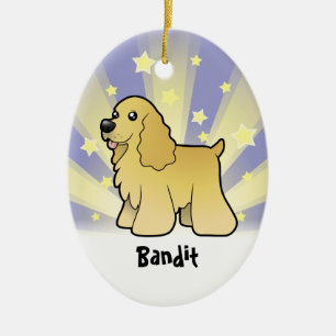 Ornamento De Cerâmica Pouco americano cocker spaniel da estrela