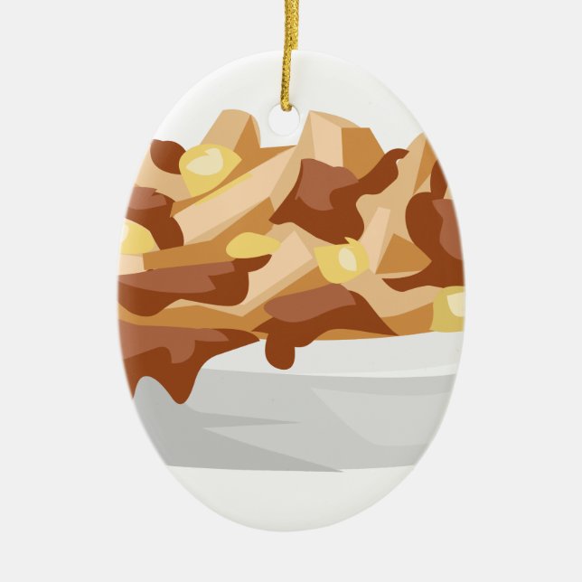 Ornamento De Cerâmica poutine (Frente)