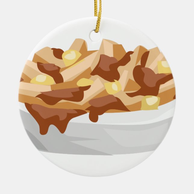 Ornamento De Cerâmica poutine (Frente)