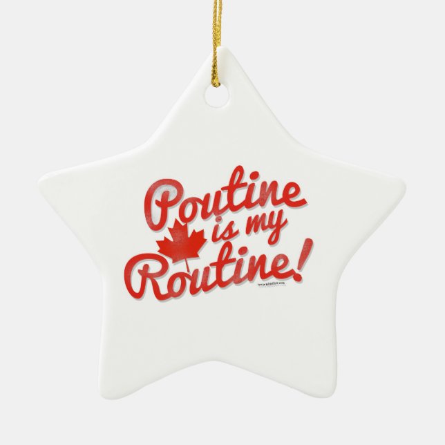 Ornamento De Cerâmica Poutine que é minha rotina (Frente)