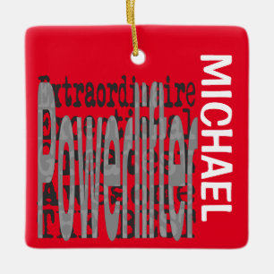 Ornamento De Cerâmica Powerlifter Extraordinário PERSONALIZADO