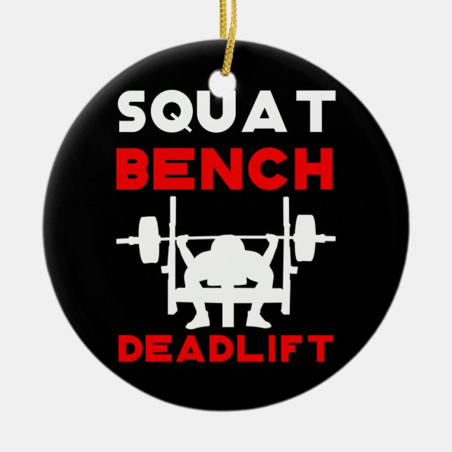 Ornamento De Cerâmica Powerlifting  Squat Bench Deadlift Weightlifting (Frente)