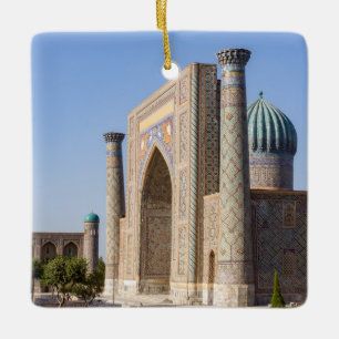 Ornamento De Cerâmica Praça Registan ao pôr do sol - Samarcanda, Uzbequi