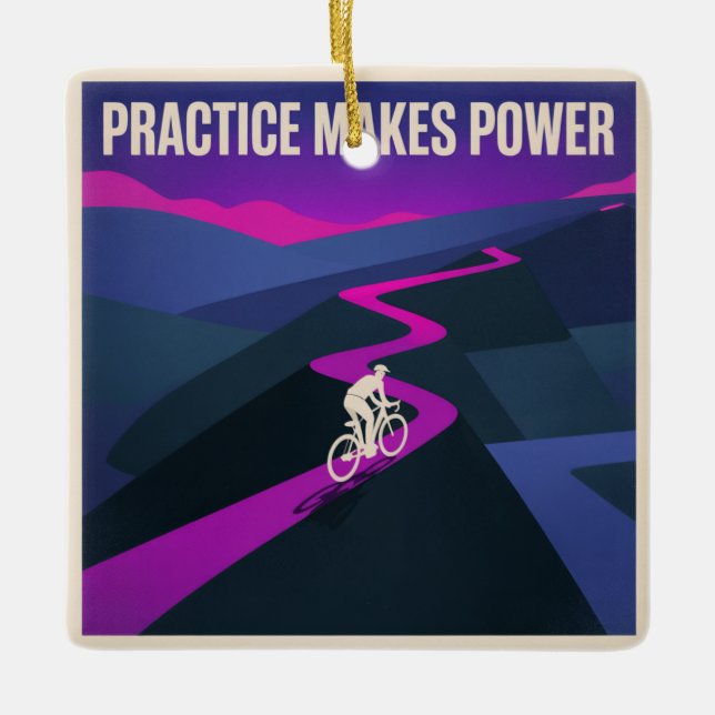 Ornamento De Cerâmica Practice Makes Power (Frente)