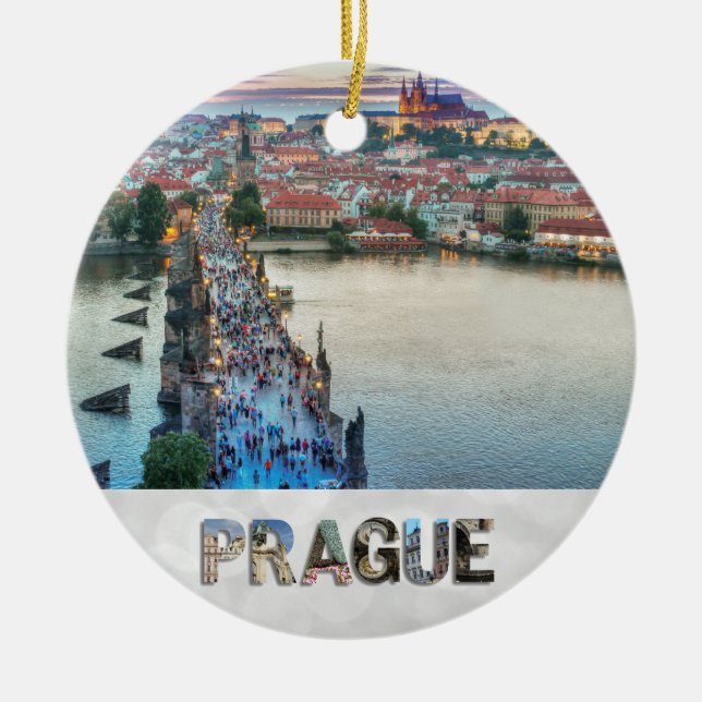 Ornamento De Cerâmica Praga Praha República Checa Charles Bridge Foto (Frente)