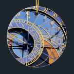 Ornamento De Cerâmica Praga - Relógio Astronômico - Orloj (Natal)<br><div class="desc">Praga - Famoso relógio astronômico, da torre de relógio chamada "Orloj", localizada no coração da Praça Velha da Cidade. Fotografia original/Arte/Design por trabalho4Sonho.</div>