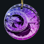 Ornamento De Cerâmica Praga - Relógio Astronômico - Orloj (Natal)<br><div class="desc">Praga - Famoso relógio astronômico,  da torre de relógio chamada "Orloj",  localizada no coração da Praça Velha da Cidade. Fotografia original/Arte/Design por trabalho4Sonho.</div>