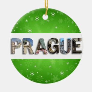 Ornamento De Cerâmica Praga Viagem Fotos para o Natal Checo