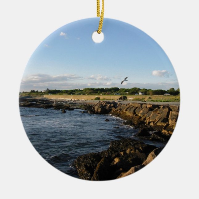 Ornamento De Cerâmica Praia de Newport (Frente)