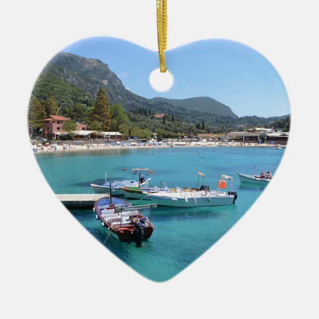 Ornamento De Cerâmica Praia de Paleokastritsa, Corfu (Frente)