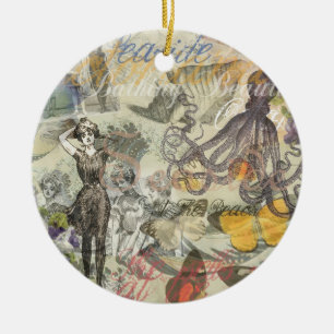 Ornamento De Cerâmica Praia de polvo Antigo Estilo costeiro Steampunk