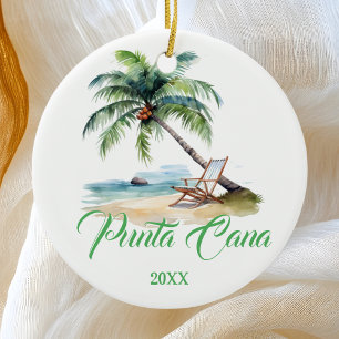 Ornamento De Cerâmica Praia de Punta Cana Personalizada