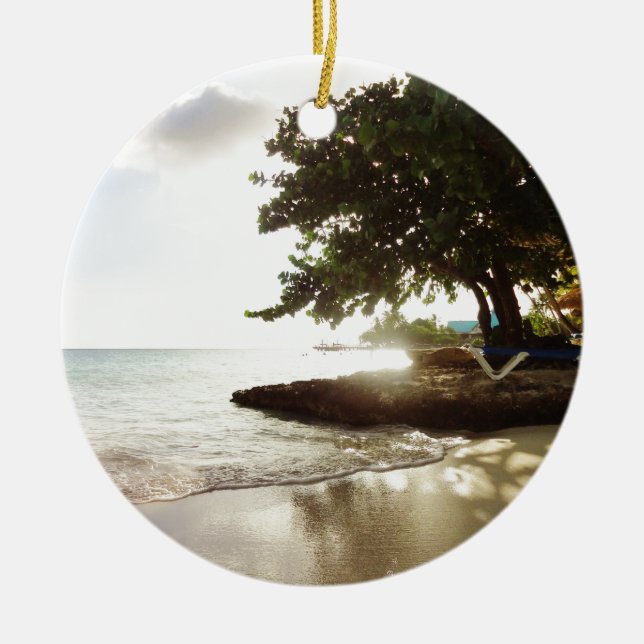 Ornamento De Cerâmica Praia de Punta Canta da República Dominicana (Frente)