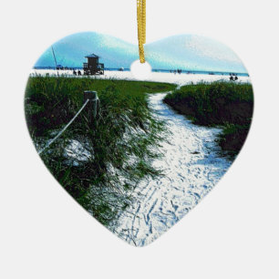 Ornamento De Cerâmica Praia de Siesta Keys em Fotografia Plástica Macia