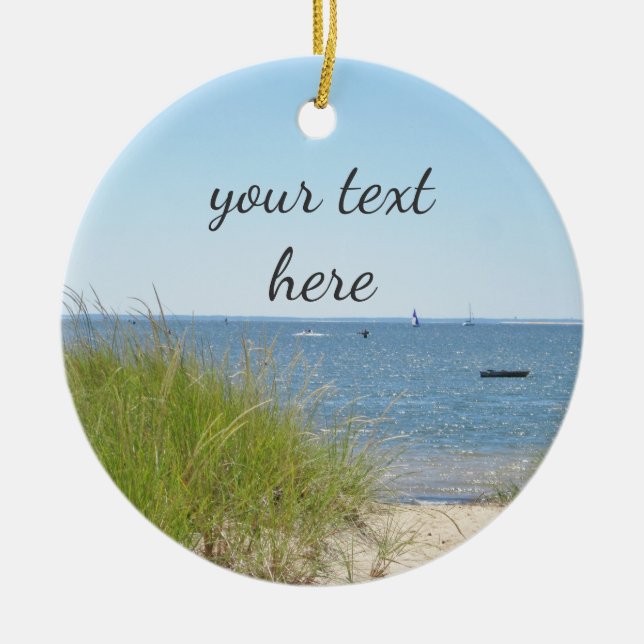 Ornamento De Cerâmica Praia do oceano (Frente)