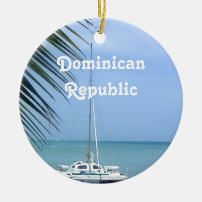 Ornamento De Cerâmica Praia no Dominican (Frente)