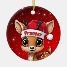 Ornamento De Cerâmica Prancer Baby Deer, Fawn, Doe, Reindeer🦌 🎄