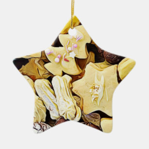 Ornamento De Cerâmica Prata de Biscoitos Natal Personalizado