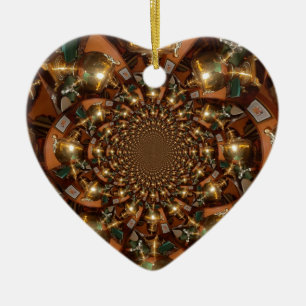 Ornamento De Cerâmica Prata e Dourado