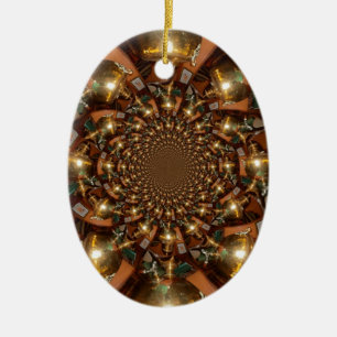 Ornamento De Cerâmica Prata e Dourado