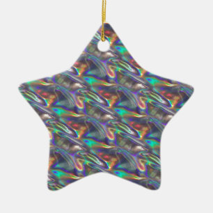 Ornamento De Cerâmica prata holográfica