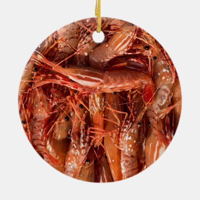 Ornamento De Cerâmica Prawns Deliciosos (Traseira)