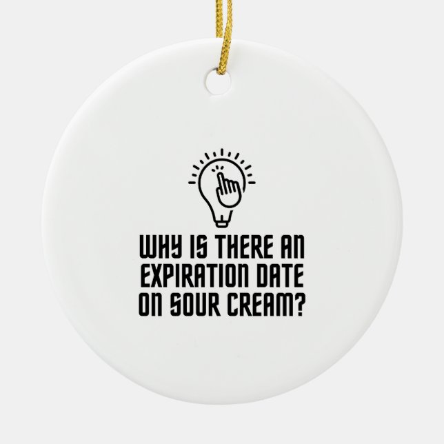 Ornamento De Cerâmica Prazo de validade do creme azedo (Frente)