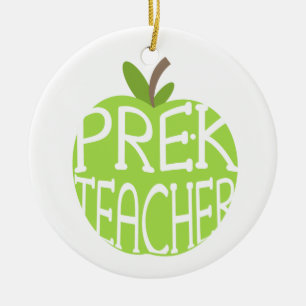 Ornamento De Cerâmica Pre o verde Apple do professor de K Ornament