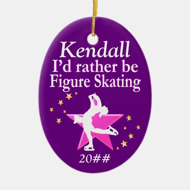 ORNAMENTO DE CERÂMICA PREFERENCIALMENTES SKATING PERSONALIZADO ORNAMENT (Frente)
