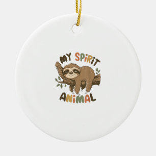 Ornamento De Cerâmica Preguiça Meu Animal Espiritual Gráfico Preguiça Di