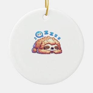 Ornamento De Cerâmica Preguiça Sonolenta Kawaii Dormindo Zzz Animal Preg