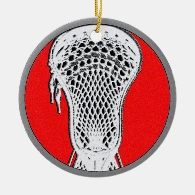 Ornamento De Cerâmica Prêmio do jogador da equipe Lacrosse (Frente)